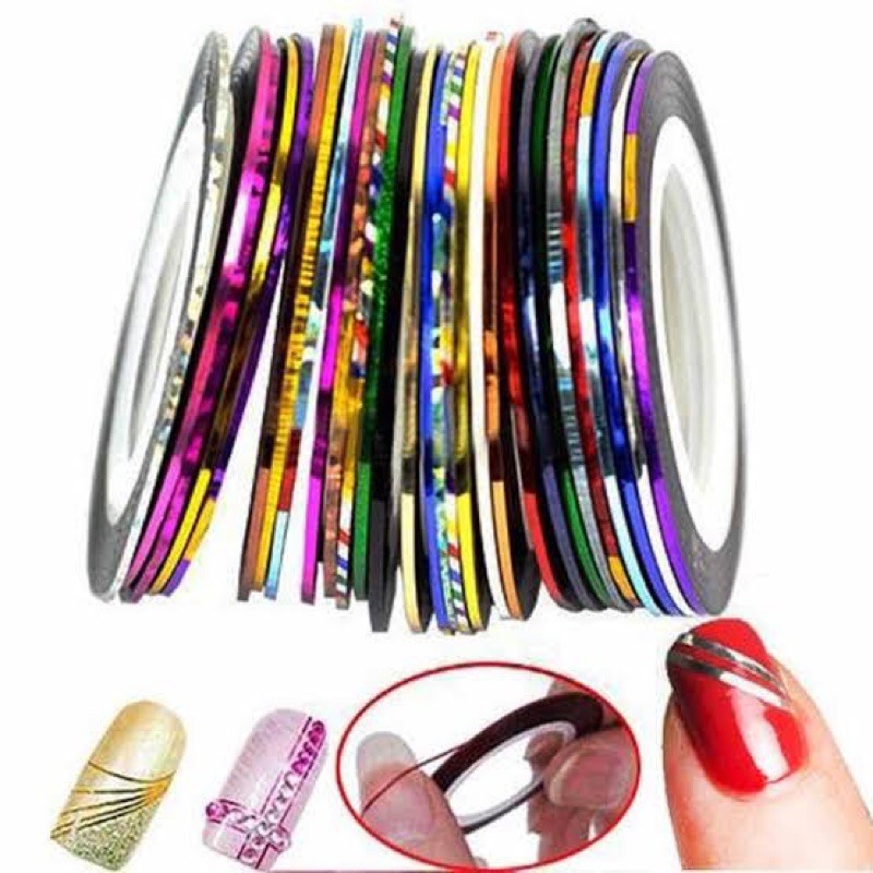 Stripping tape 0.5mm tipis nailart nail strip tape random