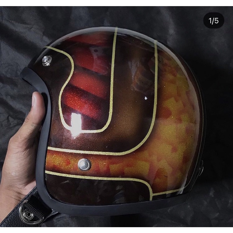 Slimhead 500TX Metalflake Custom - Helm custom Harley davidson,Chopper,Bobber