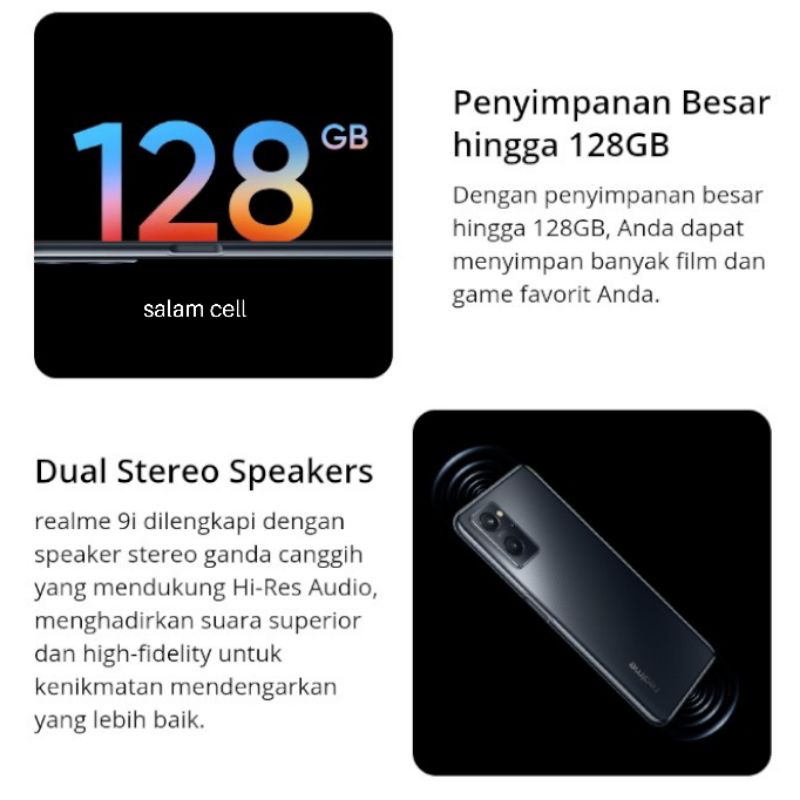 Realme 9i Ram 6+5/128GB Camera 50MP Snapdragon 680 Norepack Original Garansi Resmi