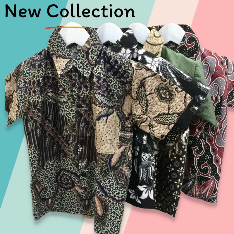 kemeja batik anak premium baju bahan katun kaos anak 0 1 2 3 4 5 6 7 8 9 tahun seragam cap kostum an