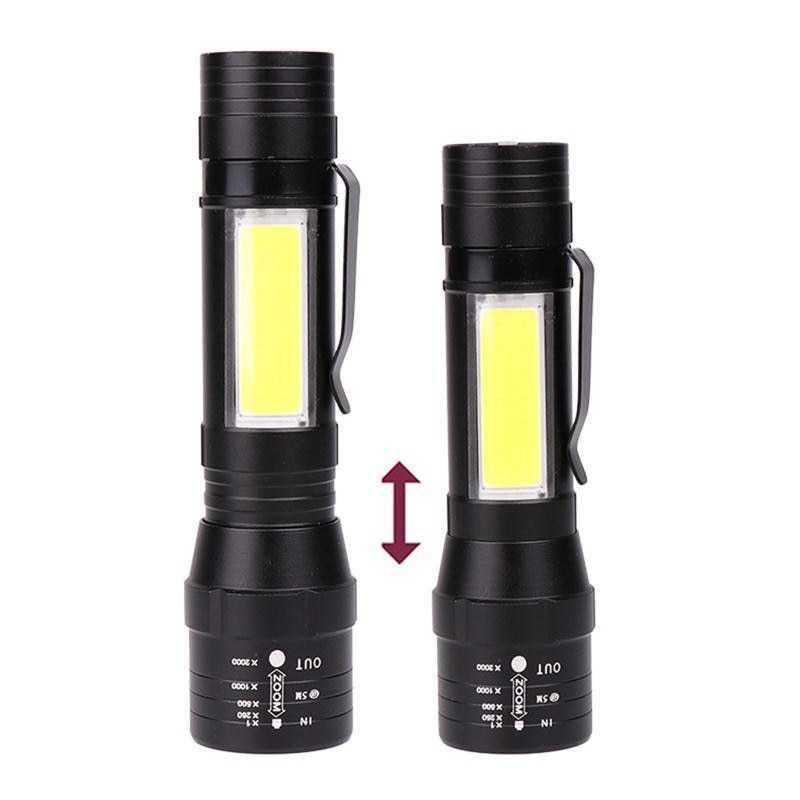 Albinaly Senter LED USB Rechargeable XML-T6 + COB - 1907 [Hitam]