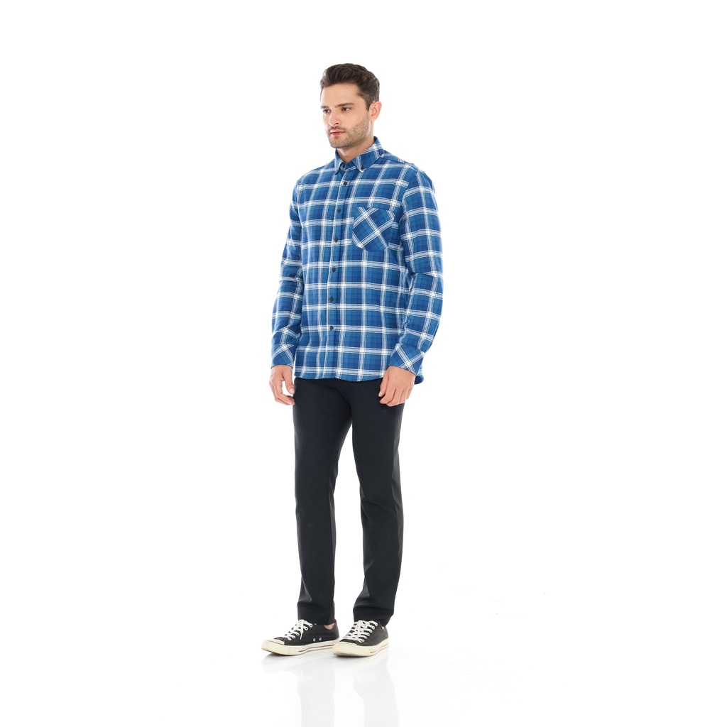 Dyllco Kemeja Pria Flannel Lengan Panjang Toni Flannel Shirt