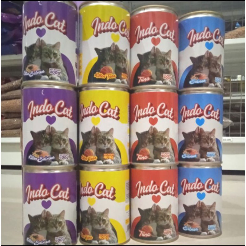 Makanan basah kucing indocat 400gr*12pcs | makanan kucing kaleng