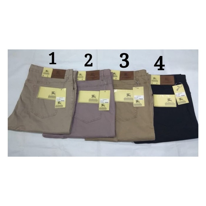 Celana Bahan Pria Cotton Pants Formal Kantor Polos Big Size Bigsi KN628 Celana Cotton Burberry Baha