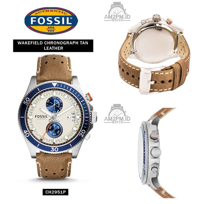 Suplier Jam Tangan Fossil Wakefield Chronograph Tan Leather CH2951P