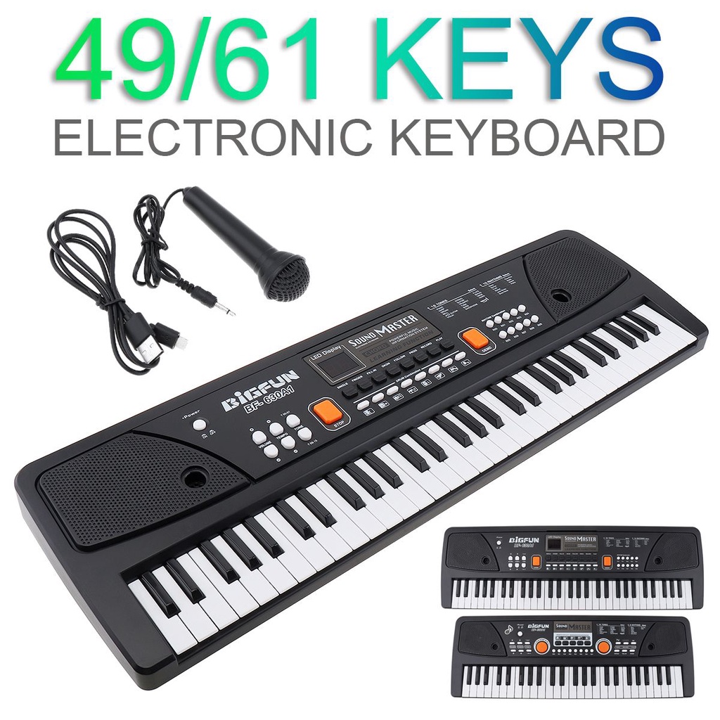 Keyboard Piano Elektronik Digital 49 / 61 Kunci 16 Nada Dengan Mikrofon Untuk Hadiah Anak