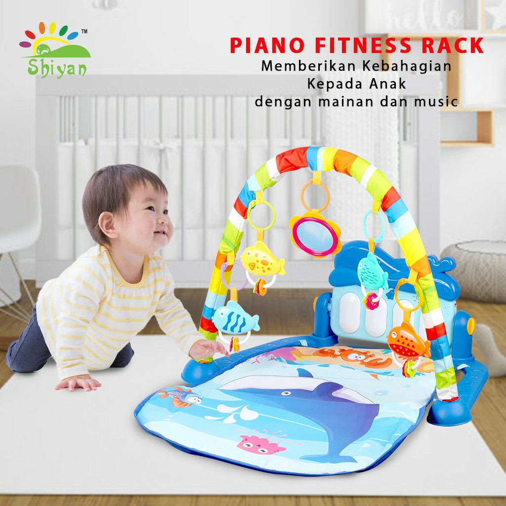 BBY GYM MUSICAL SET MUSIK BAYI MAINAN PIANO BERKARAKTER DAN RATTLES LUCU