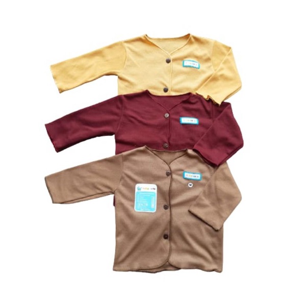 Baju Bayi Polos Lengan Panjang S,M dan L(JUMBO) 6pcs SNI promo 9.9