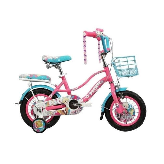 Sepeda Mini Anak Perempuan  Pacific Livia 12 16 18 Inch Garansi SNI-Pink Tosca