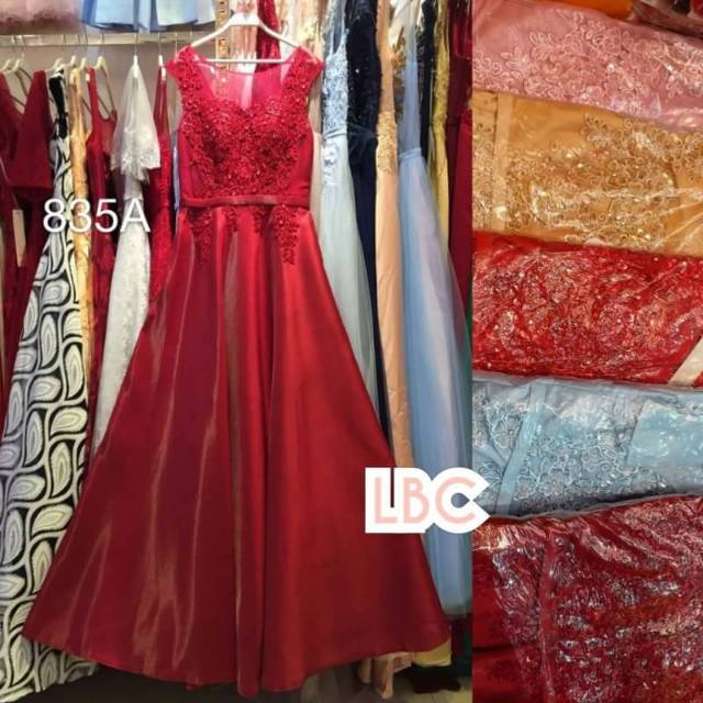 Long dress saten premium - Longdress pesta satin brokat - dress pagar ayu pengapit bridesmaid