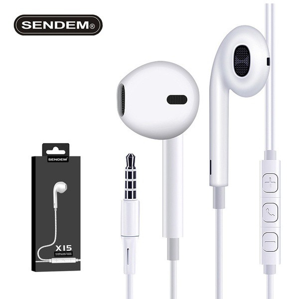 Earphone SENDEM X15 Headphones With Microphone 3.5mm heavy Bass Sporty