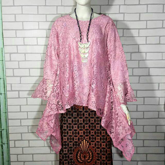 kebaya jumbo baby pink kebaya brukat jumbo soft pink ld 120 130 140 cm