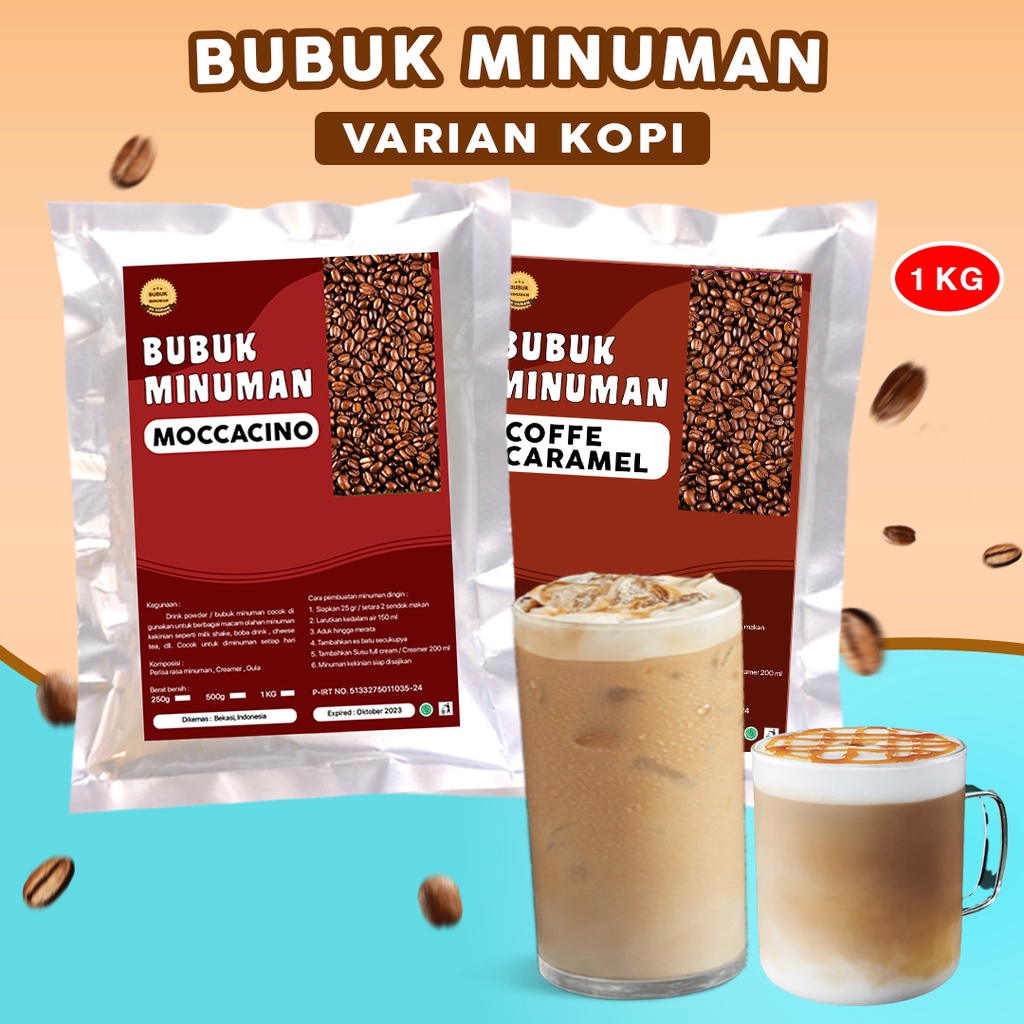 BUBUK MINUMAN RASA KOPI 1KG / BUBUK MINUMAN BOBA 1KG / SERBUK MINUMAN ANEKA RASA KOPI 1KG / BUBUK MINUMAN KEKINIAN  KOPI 1KG / SERBUK MINUMAN BOBA 1KG / POWDER DRINK