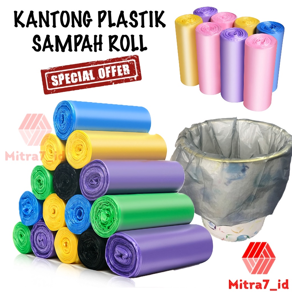 [M7] Kantong Sampah Plastik Roll Ukuran 45X40 Cm 1 Roll isi 20 Pcs / Kantong Sampah