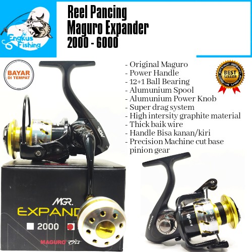 Reel Pancing Maguro Xpander 2000-6000 (12+1Bearing) Power Handle - Engkus Fishing