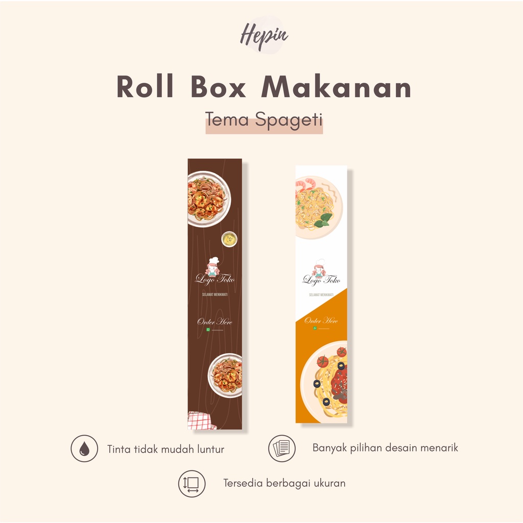 

Roll box Makanan tema SPAGETI-roll box mie