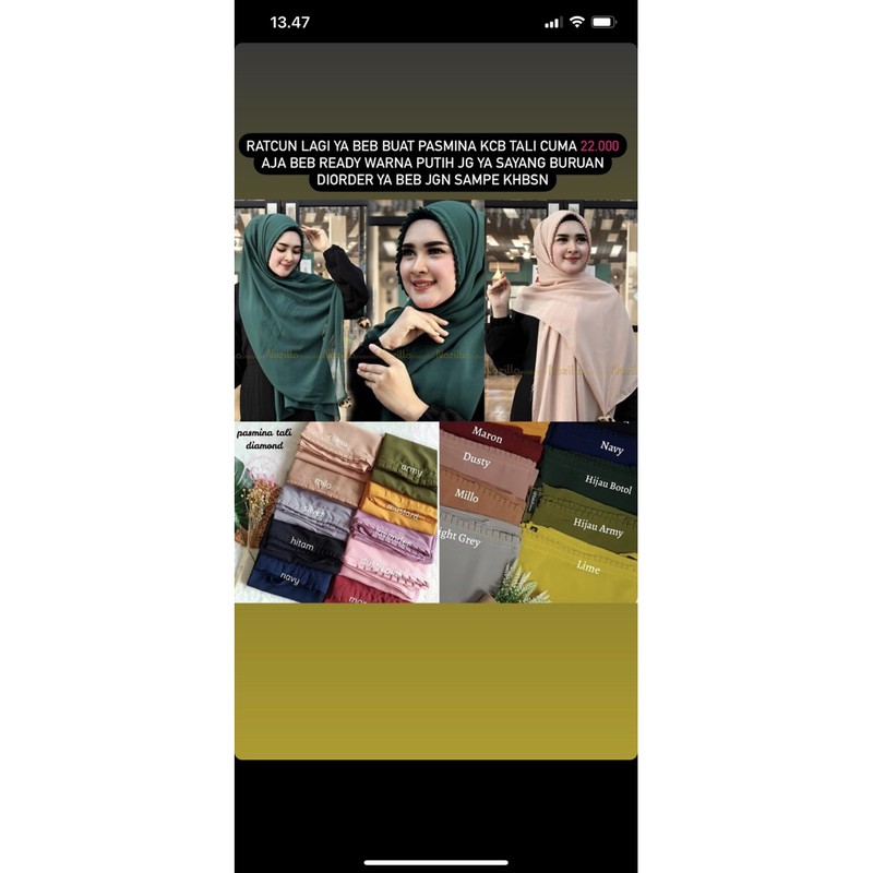 PASHMINA LIPIT / PASHMINA TALI LIPIT / PASHMINA KCB