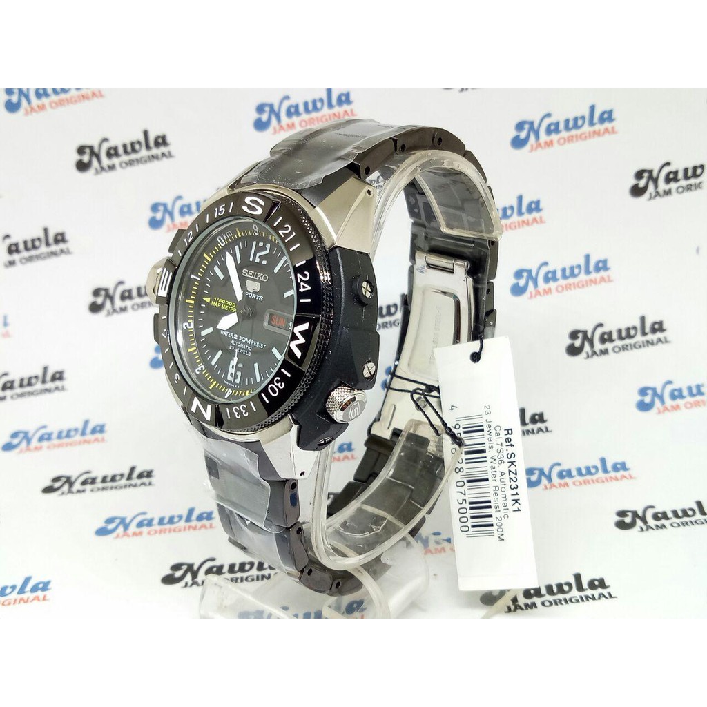 Seiko 5 Sports SKZ231K1 Automatic Map Meter - Jam Tangan Pria SKZ231