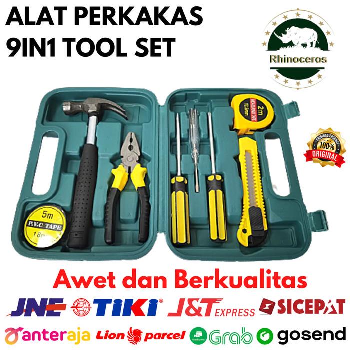 Kyhand | Toolkit Set Perkakas Tukang Alat Tukang 9In1 Tool Set Alat Pertukangan