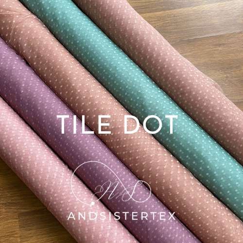 Bahan Kain Tile Dot Dotty Polkadot Warna Rosegold Hitam Etc