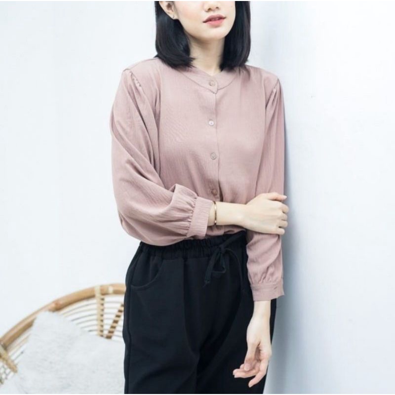 [BISA COD] BLOUSE CRINCLE PREMIUM TERMURAH/KEMEJA WANITA FORMAL/BLOUSE WANITA