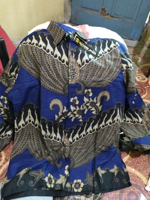 Batik Pria Size M L Xl Xxl  Bswart Batik Hrb026 Kenongo Hem Panjang Padi