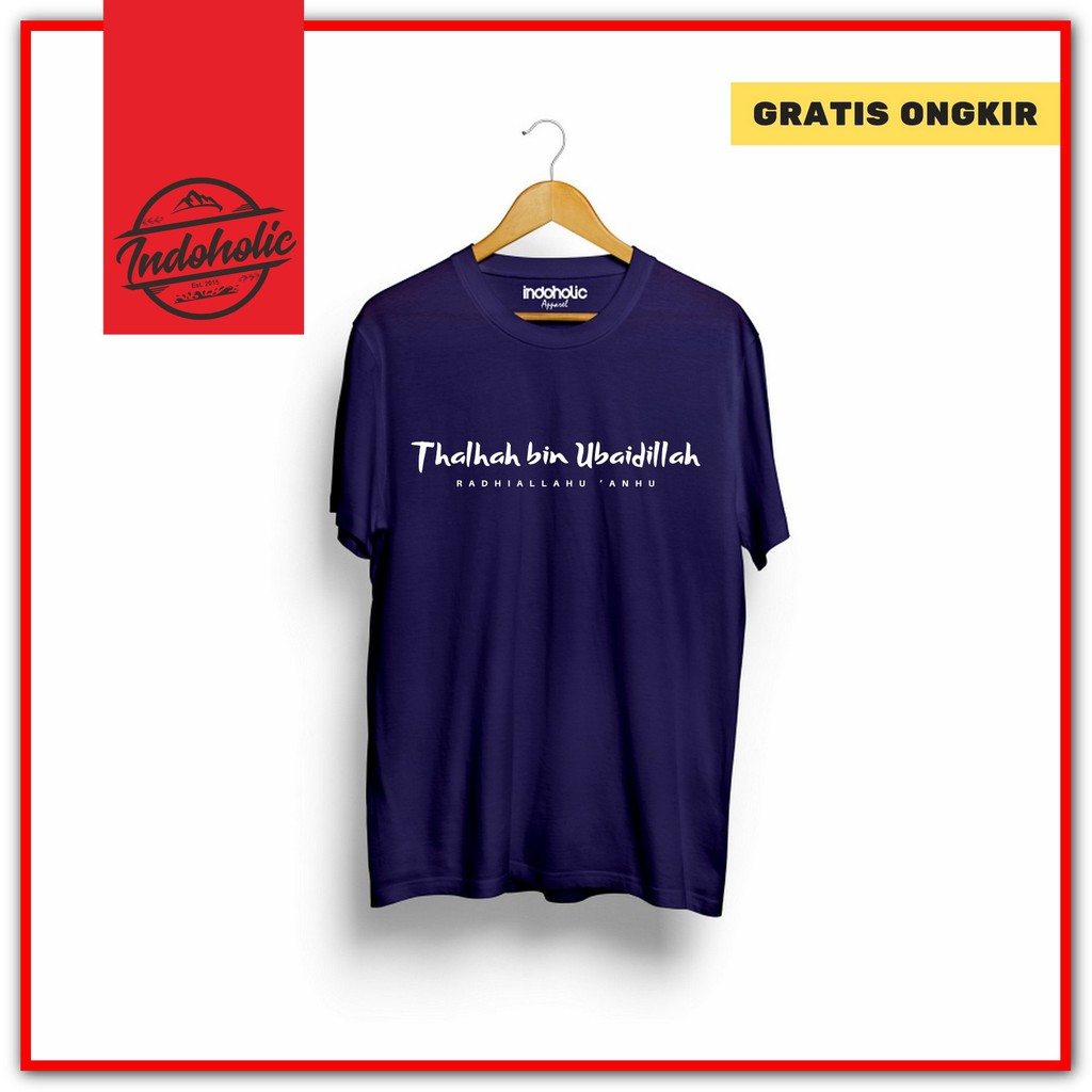 Indoholic Atasan Baju Pakaian Pria Cowok wanita Kaos Distro Kaos Dakwah Kaos Muslim Murah terbaru Combed 100% Original Talhah Bin Ubaidillah