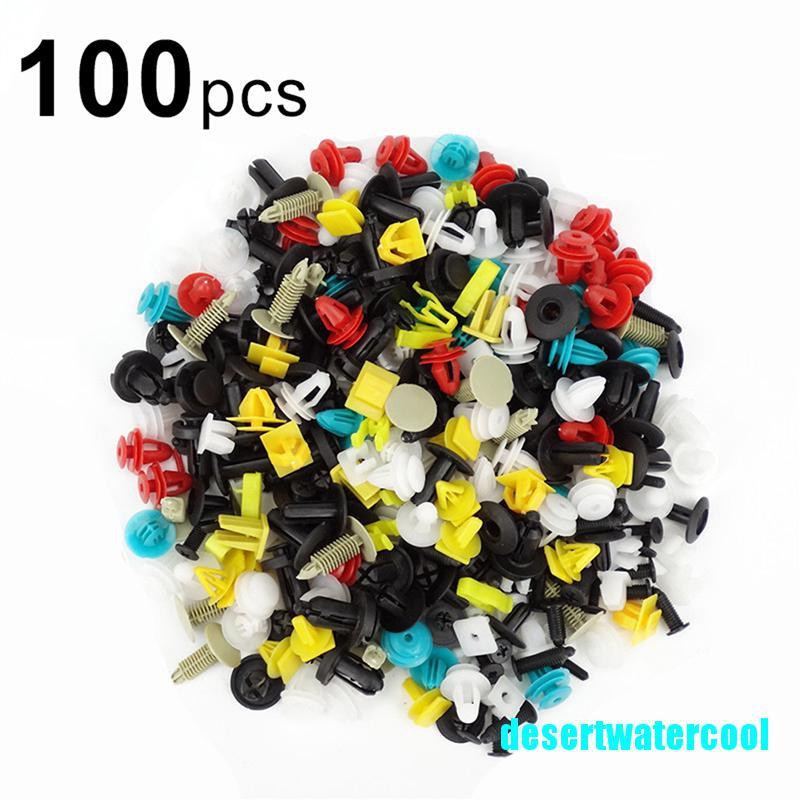 100 Pcs Pin Rivet Pengencang Pintu Mobil Universal Bahan Plastik