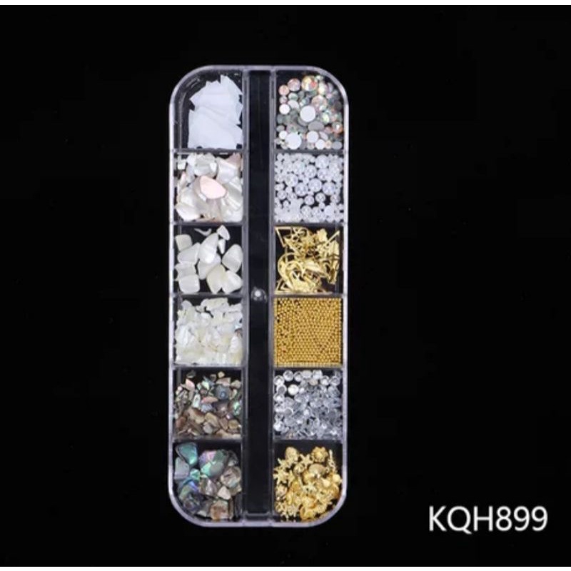 Hiasan Nail Sea Shell Flakes/Pecahan Kulit Kerang Hiasan Metal Gold untuk Dekorasi Nail Arts/Berlian Imitasi/Manik-manik