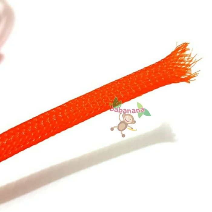 Pembungkus Kabel 8 mm Orange Cable Sleeve braided nylon