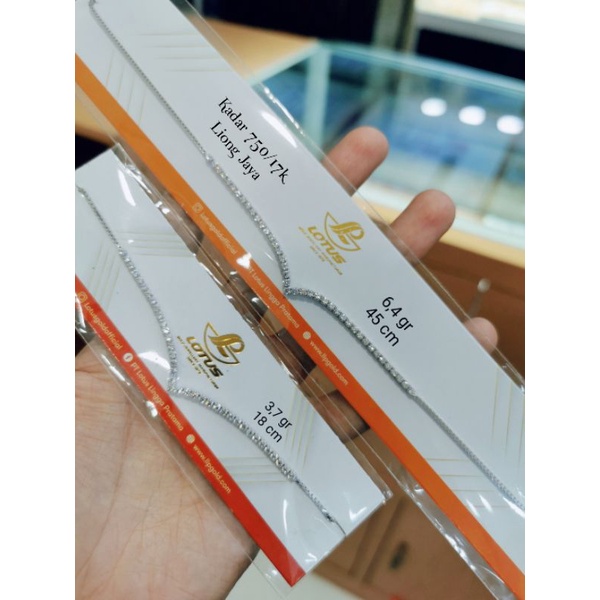 Kalung & Gelang Aurel Emas Putih kadar 750/17k