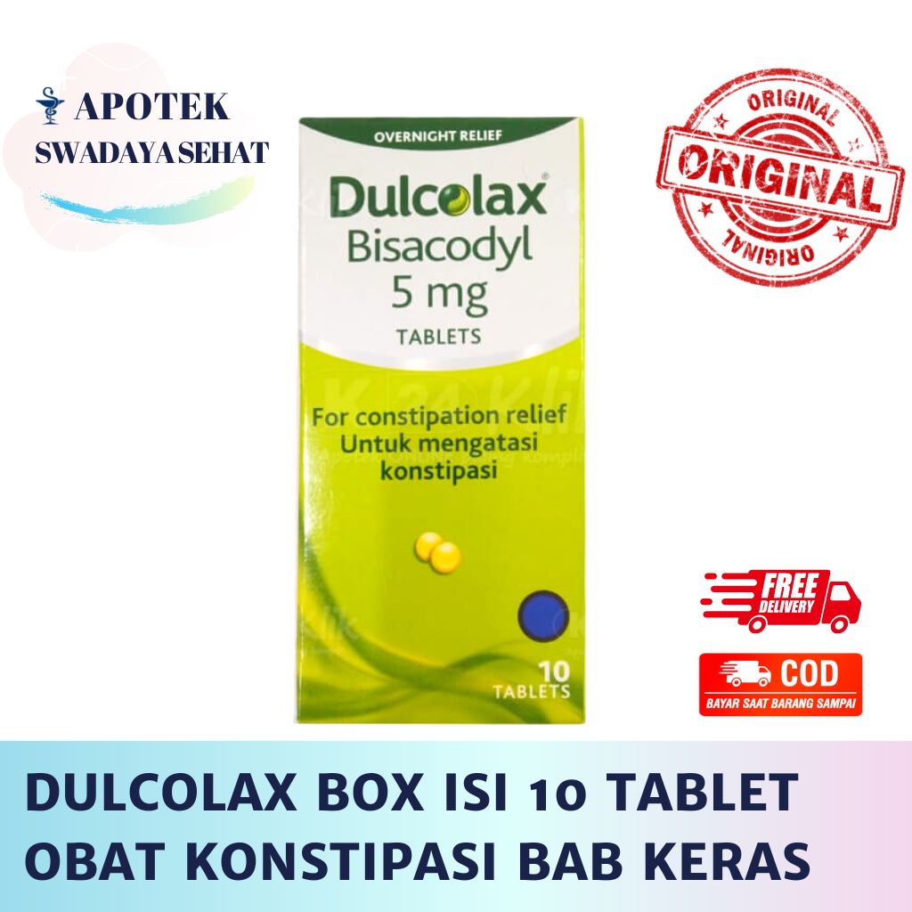 DULCOLAX BOX Isi 10 Tablet Obat Minum - Lancarkan BAB Keras Anak Dewasa Konstipasi