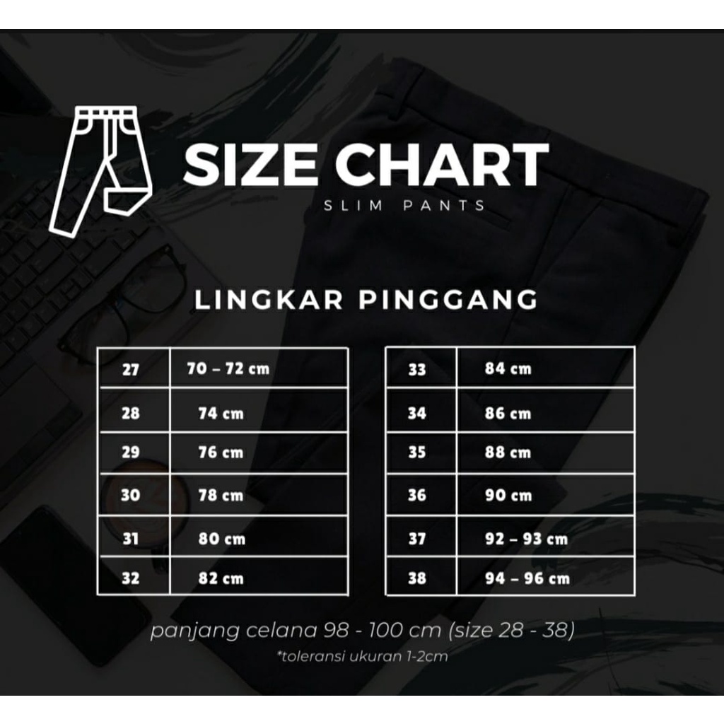 Celana Bahan Formal Pria Slimfit Elegan 27-38