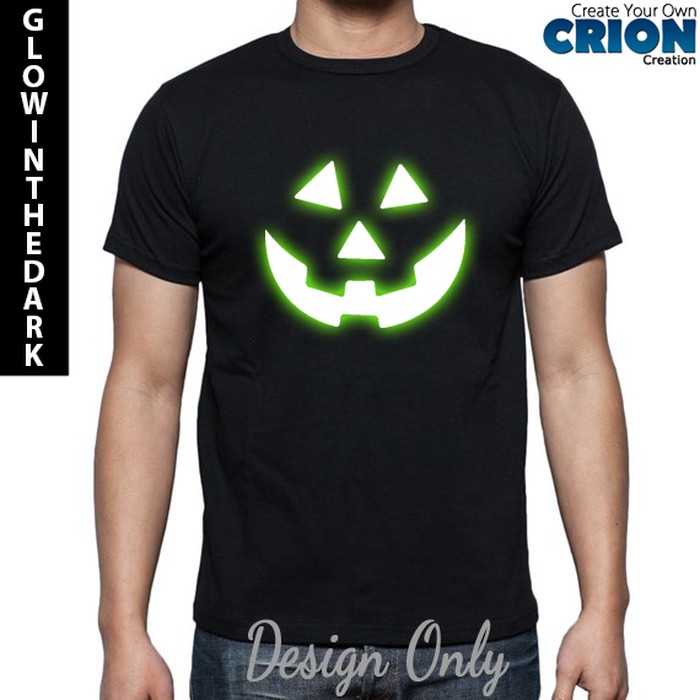 Kaos Halloween Pumpkin Face - Glow In The Dark Green - By Crion