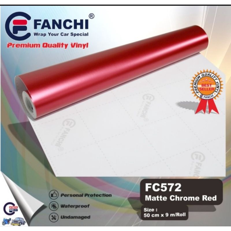 Sticker Fanchi FC572 Red Matt Chrome Merah Metalik Doff Premium Wrap