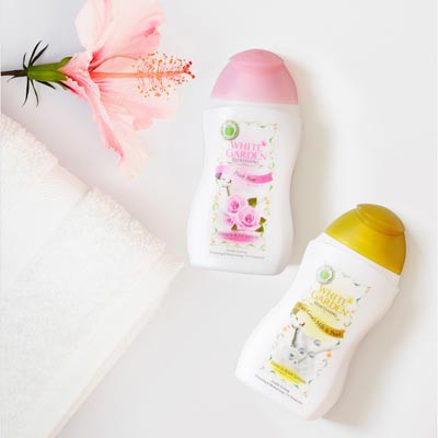 WHITE GARDEN Hand Body Lotion Pure Goat's Milk Pearl &amp; Pink Rose Lotion Susu Kambing