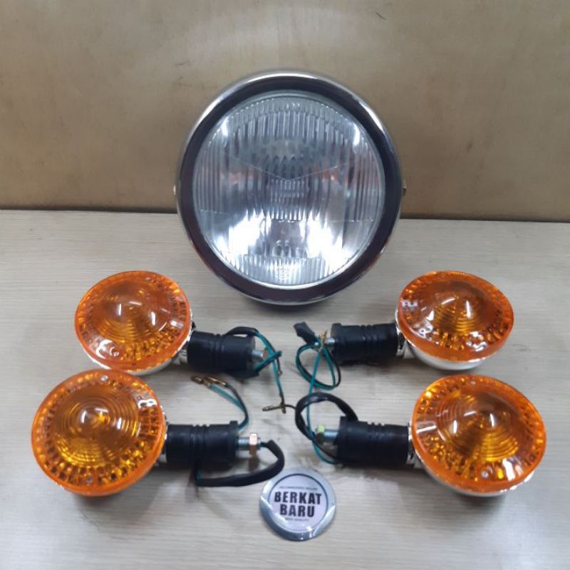 Reflektor Lampu Depan Sen Sein Reteng Yamaha L2G YB100 L2 DT100 DT100X Crome