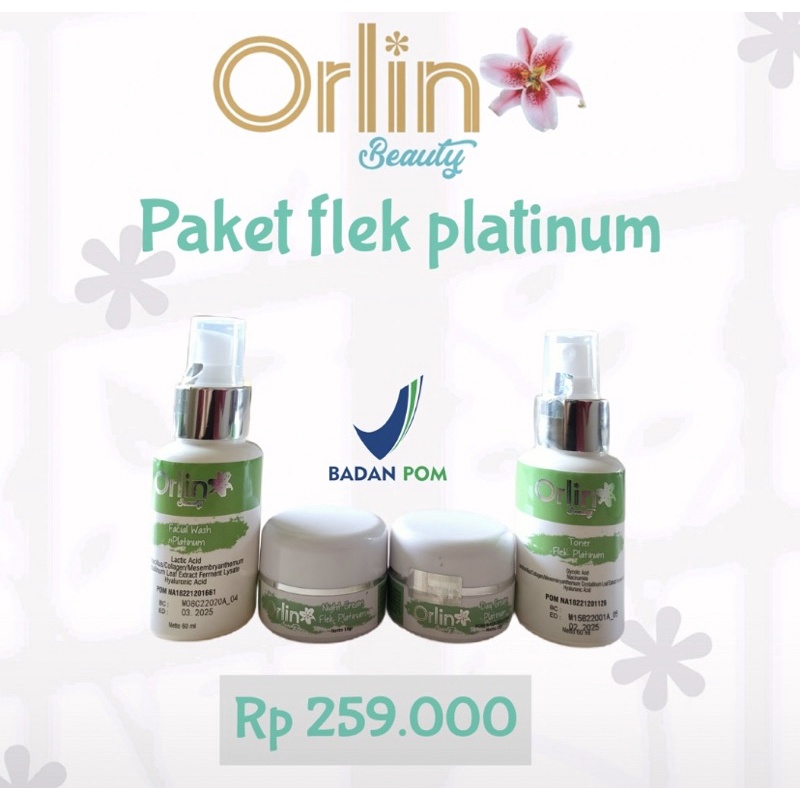 orlin beauty paket  flek platinum/orlin beauty skincare/cream flek orlin beauty/cream flek bpom/crea