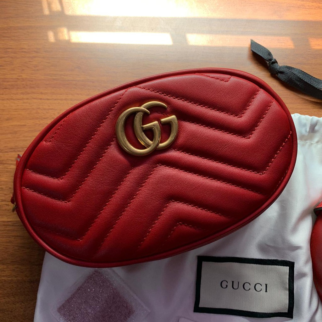 JUAL RUGI Gucci Marmont Belt Bag size 85 10000% ORIGINAL