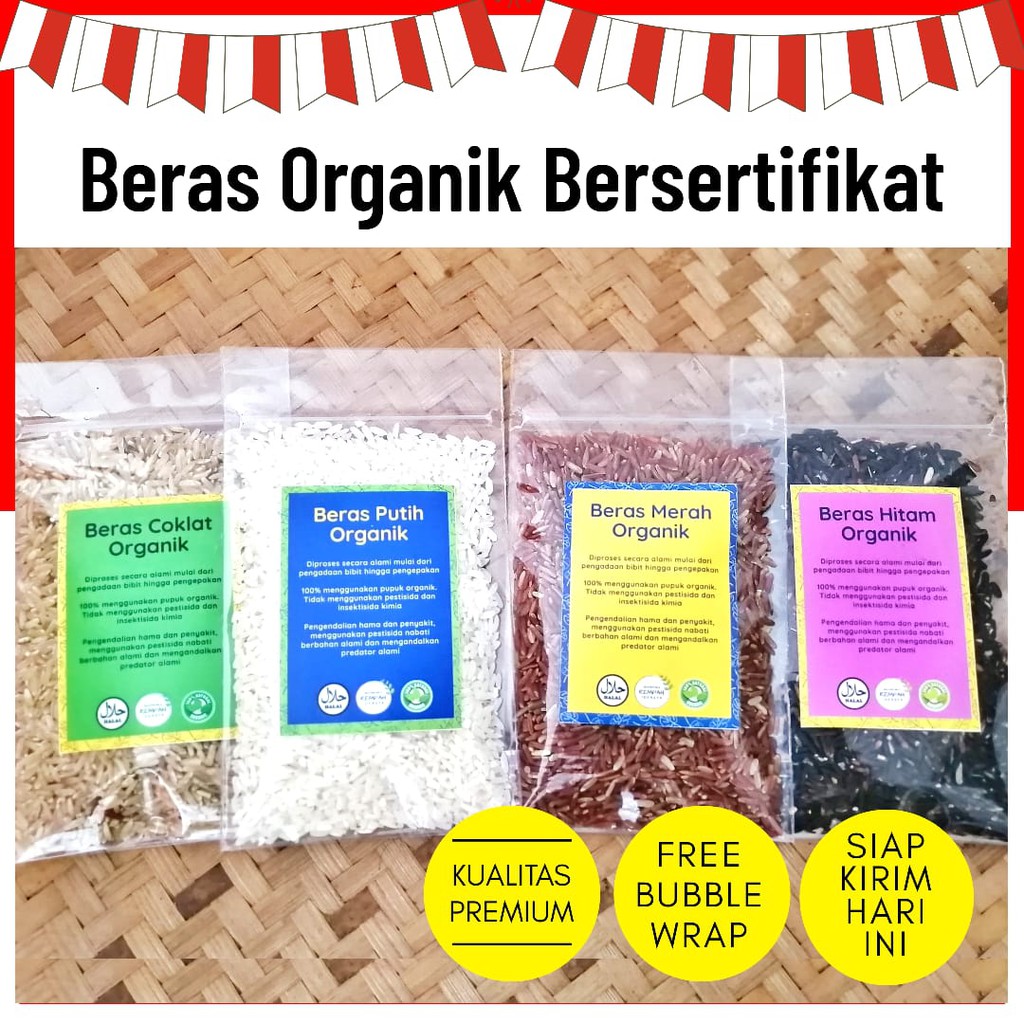 

All Varian Beras Merah Putih Hitam Coklat Organik Premium Mpasi Sehat bagus untuk Diet 100 gram