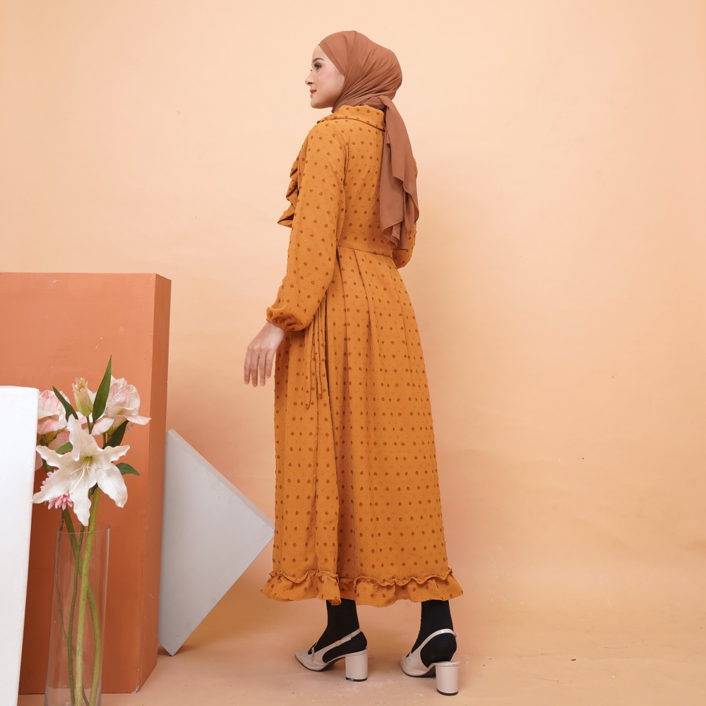 Rosaline midi dress crincle uragiri dan rayon premium orlin dress looklike haideeorlin