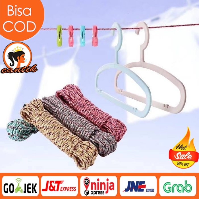 Tali Jemuran Baju Nylon 10m Anti Slip Ikat Tambang Kemah Camping Nilon 10 Meter Clothesline Kuat PR004