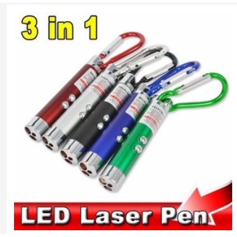 Senter Laser 3 in 1 Pointer Gantungan Kunci