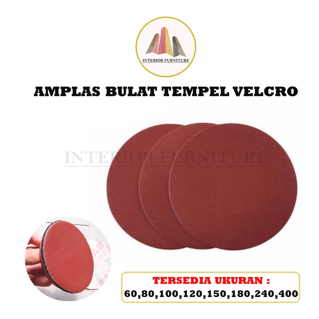 Amplas Tempel Bulat Velcro 4 inch Grit 60 80 100 120 150 180 240 320 400