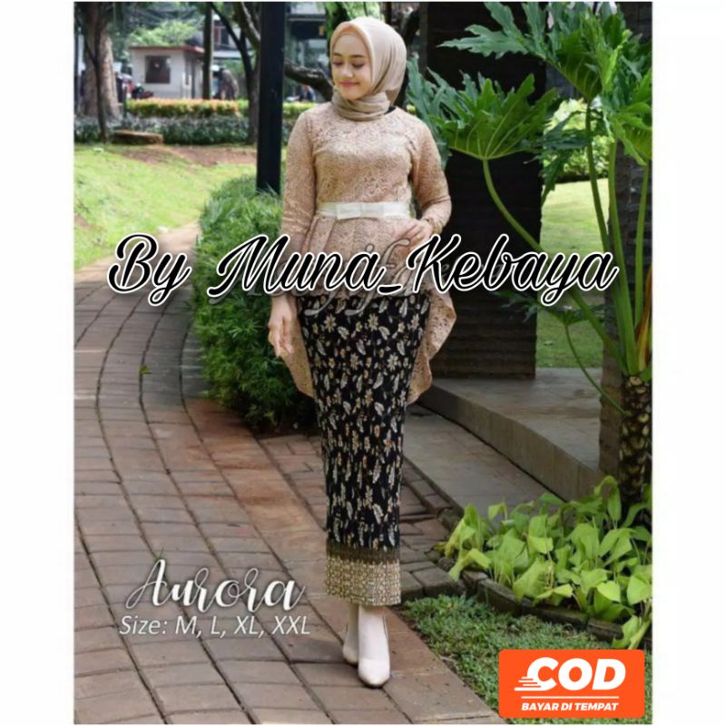 REALPICT~SETELAN KEBAYA BRUKAT AURORA TERBARU / KEBAYA DEWASA MURAH / KEBAYA MODEL PINGWIN TERBARU /