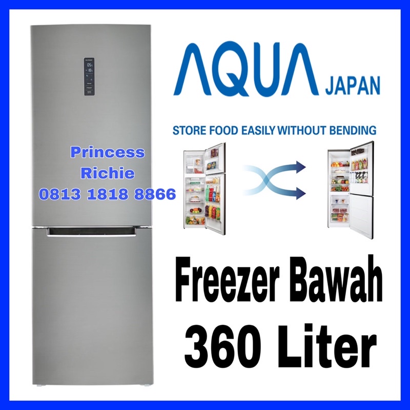 Kulkas Aqua By sanyo AQR 343 RBM Freezer bawah
