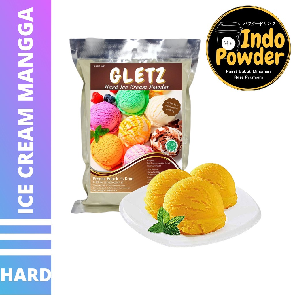 HARD ICE CREAM MANGGA 1Kg - Bubuk Es Krim MANGGA - Bubuk Es Krim - ICE CREAM Powder 1Kg