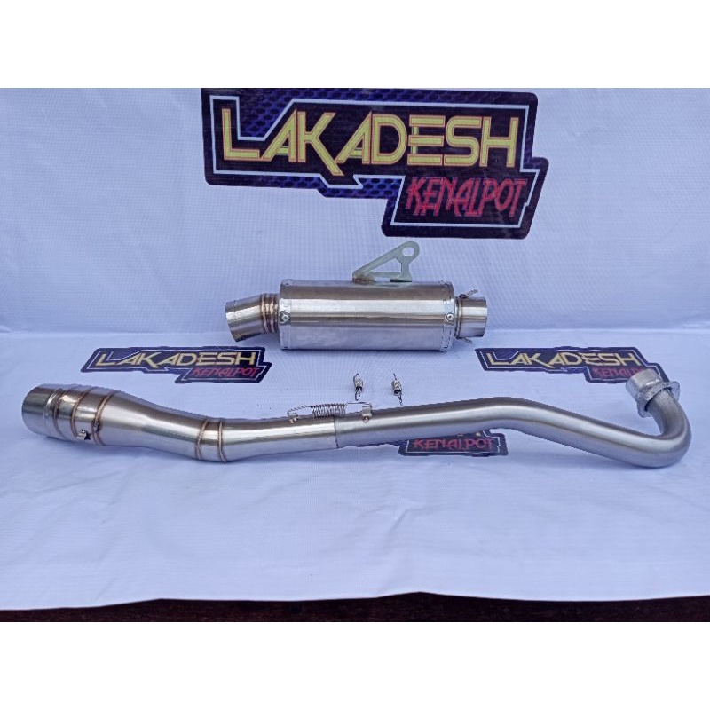 KNALPOT POLOS/LASER NAMA BULAT ALL BEBEK (INLET 50) SUPRA JUPITER REVO VEGA KHARISMA SMASH SHOGUN BLADE DLL