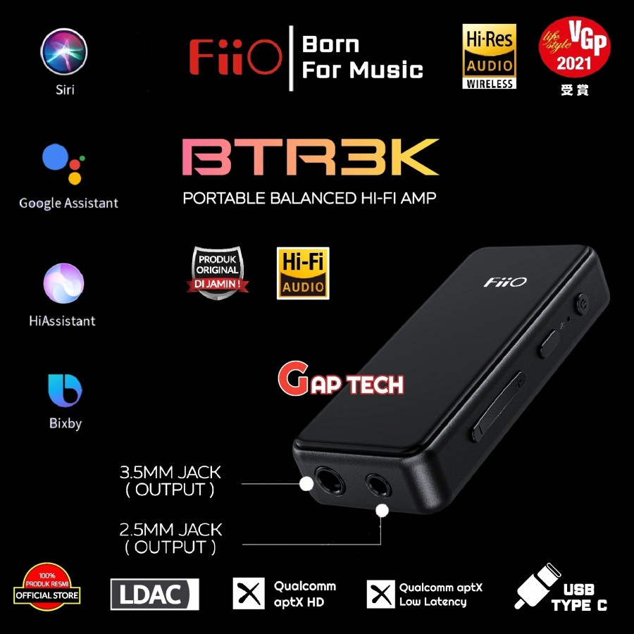FIIO BTR3K / BTR3 K / BTR 3 K Portable Hi-Fi Bluetooth Amplifier