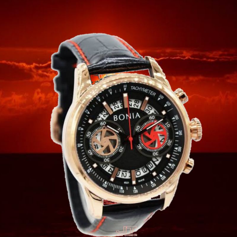 Jam Tangan Pria Bonia BNB10419 Original Hitam Rosegold